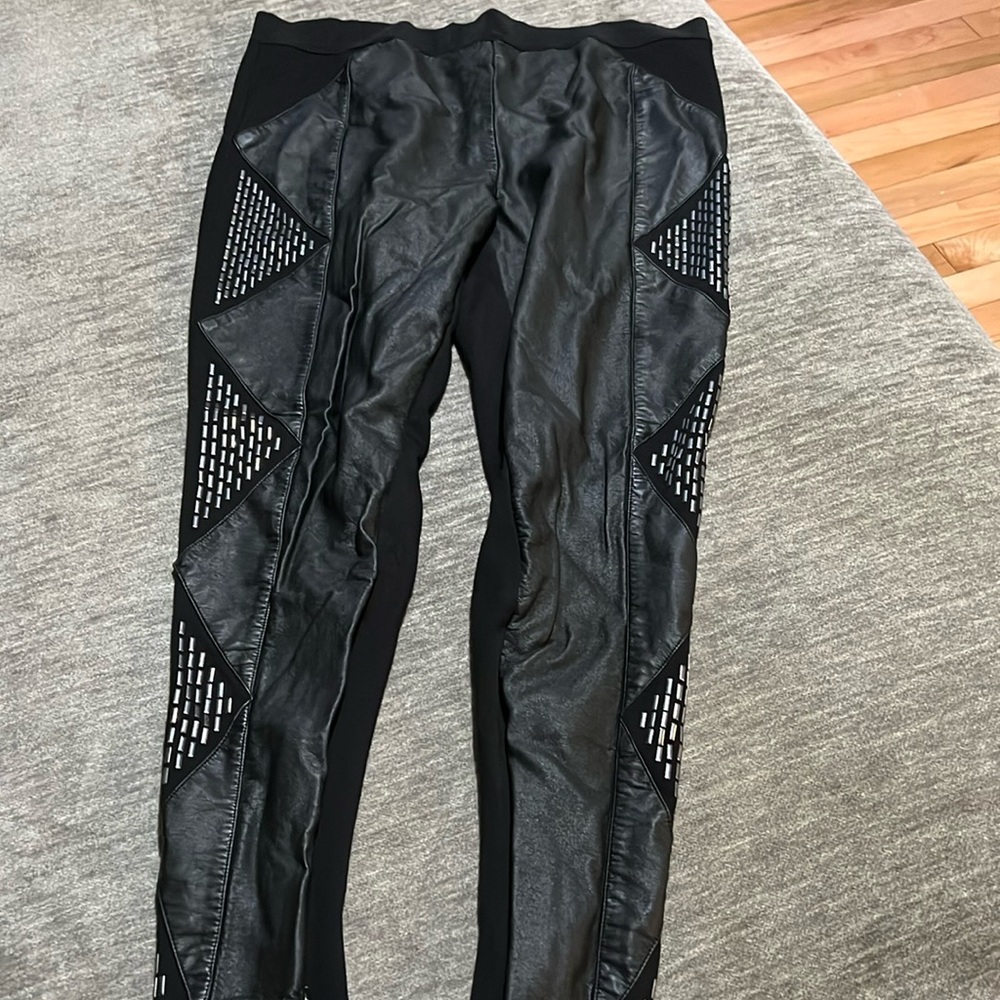 Leather studded pants